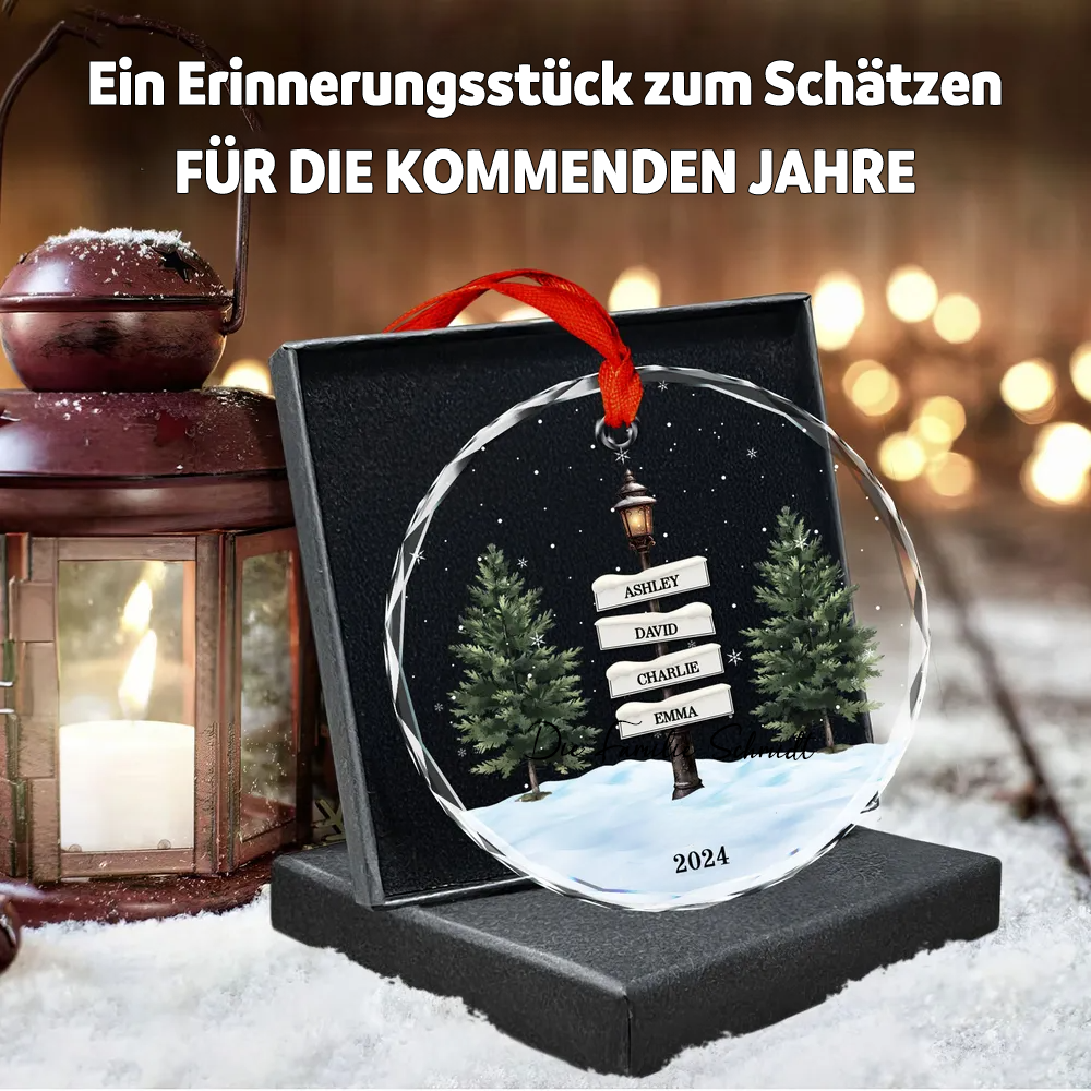 Personalisierter Weihnachtsornament mit Straßenschild-Design