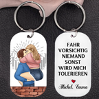 Fahr Vorsichtig-Acryl Schlüsselanhänger für Liebespaar