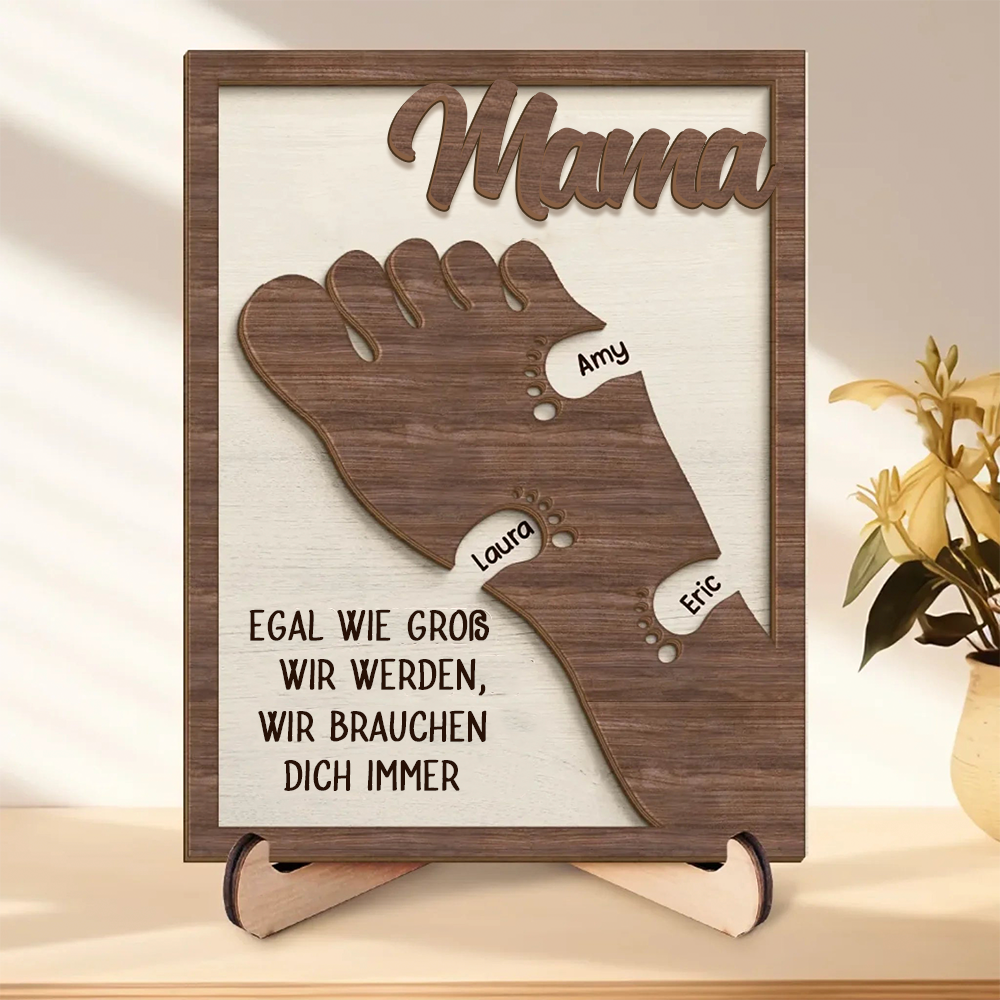 Füße-Personalisierte Holzplakette für Papa