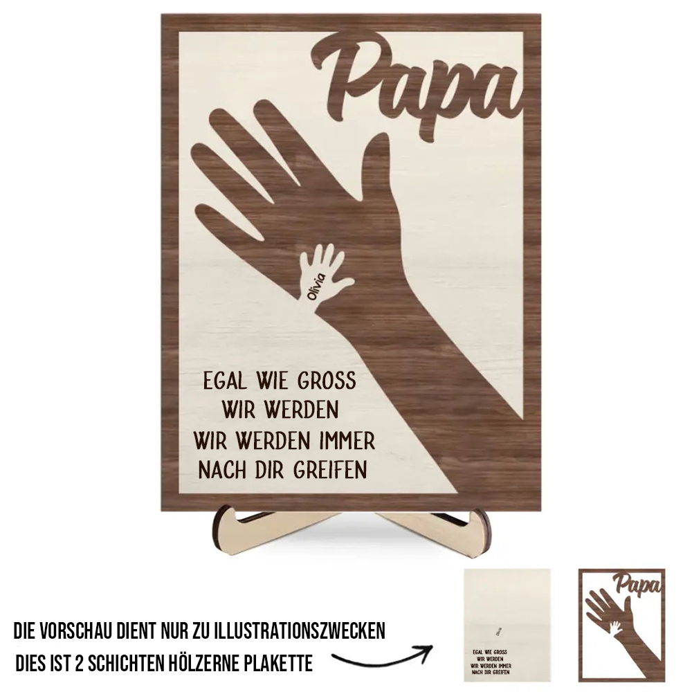 Personalisierte Holztafel für Papa, Mama