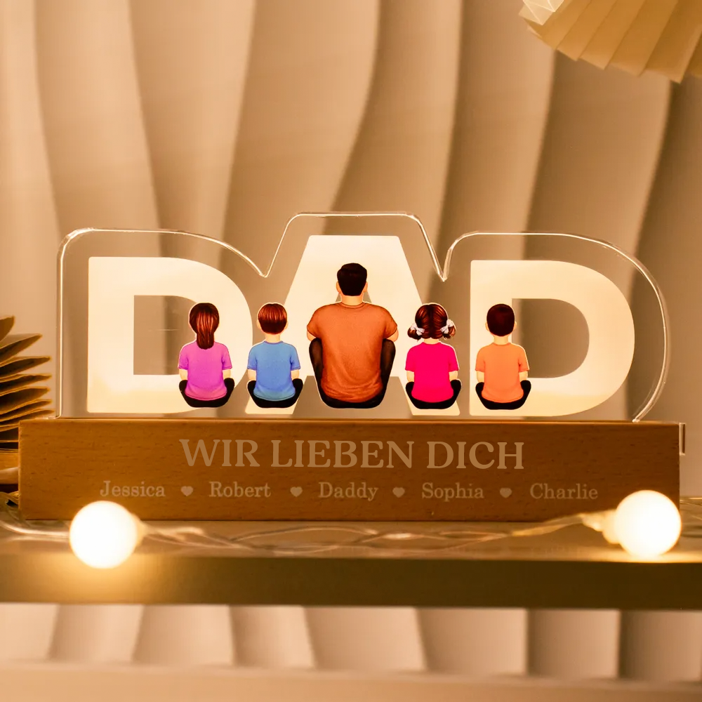 DAD Personalisiertes LED-Nachtlicht Geschenk für Papa
