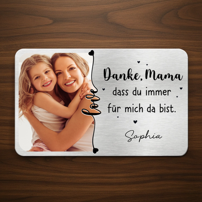 "Danke Papa, Danke Mama" Geldbörsen-Karte mit Foto Wallet Card personalisiert