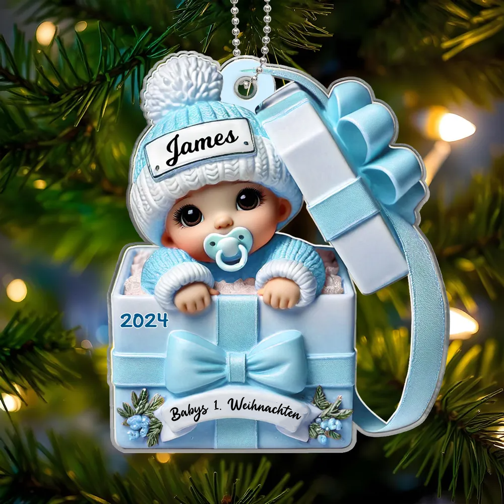 Personalisierte 2D Flach Acryl Ornament - Baby Geschenk