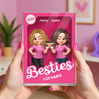 Personalisierter Acrylblock (flach) mit 2-6 Frauen Geschenk für Beste Freundin und Schwester