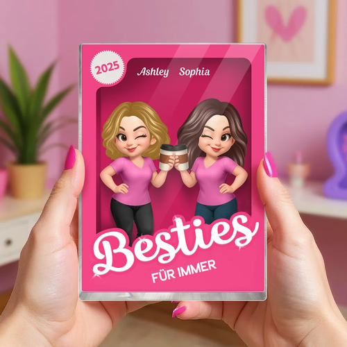 Personalisierter Acrylblock (flach) mit 2-6 Frauen Geschenk für Beste Freundin und Schwester