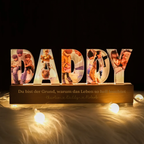 Personalisiertes DADDY-Nachtlicht mit Foto, Sprüche und Namen Geschenke für Papa