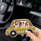 Fahr Vorsichtig- Personalisierter Sonnenblendenclip mit Foto für Fahrer, Papa und Mama
