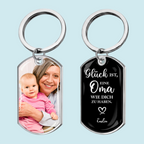 Foto Schlüsselanhänger mit Gravur Edelstahl-Schlüsselanhänger mit Expoxidharz Geschenk für Papa, Mama, Oma und Opa