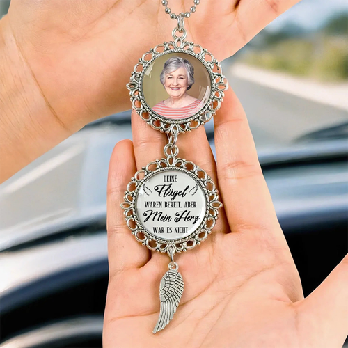 Personalisierter  Metall-Anhänger mit Foto Trauergeschenk