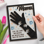 Personalisierte Holztafel mit Hände für Mama und Oma