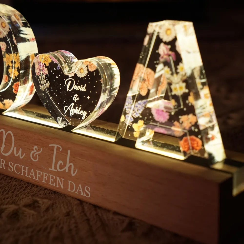 2 Buchstaben Personalisiertes LED-Nachtlicht Geschenk für Liebespaar