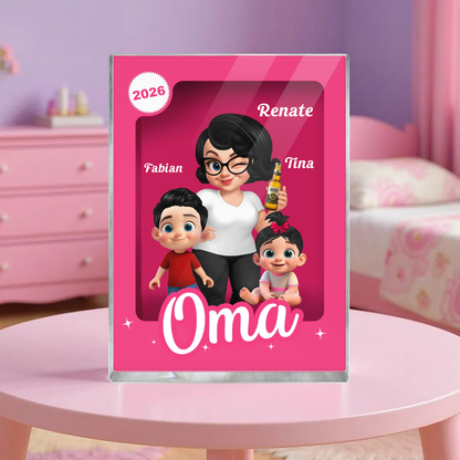 Frau und Kinder-Personalisierter Acrylblock mit eine Frau und 1-5 Kinder Geschenk für Mama und Oma