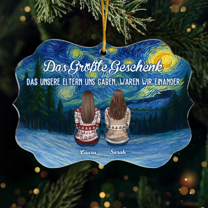 Acrylanhänger mit 2-8 Personen Personalisierter Christbaumschmuk für Familie, Bruder und Schwester