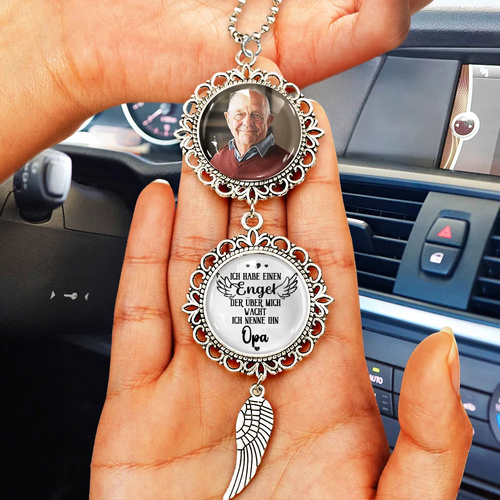 Ich habe einen Engel...Personalisierter Metall-Anhänger mit Engelsflügel