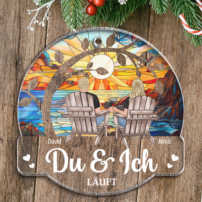 Sitzendes Paar-Personalisiertes Acryl Ornament Weihnachtsanhänger