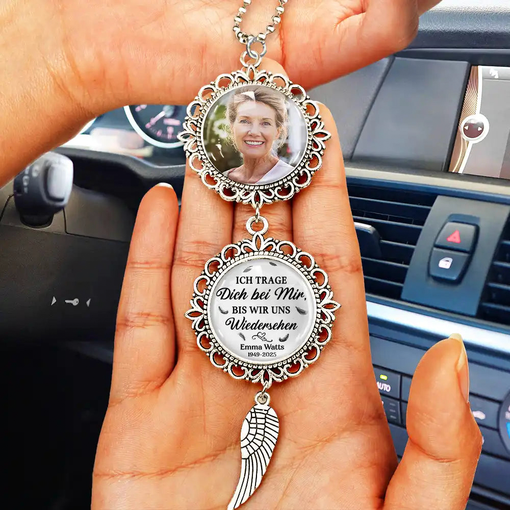Ich trage dich...Personalisierter Metall-Anhänger Trauergeschenk