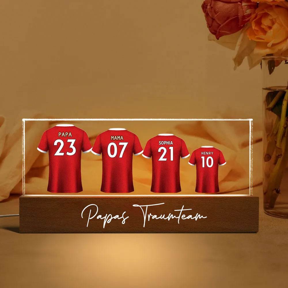 Fußballtrikot-Personalisiertes Nachtlicht für Familie