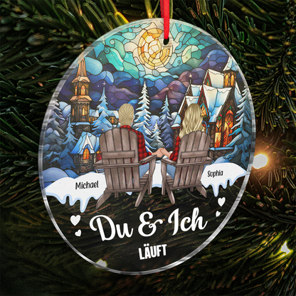 Pärchen im Schnee-Personalisiertes Acryl Ornament Weihnachtsanhänger