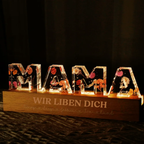 Personalisertes MAMA-Nachtlicht mit Geburtsblumen für Mama und Oma