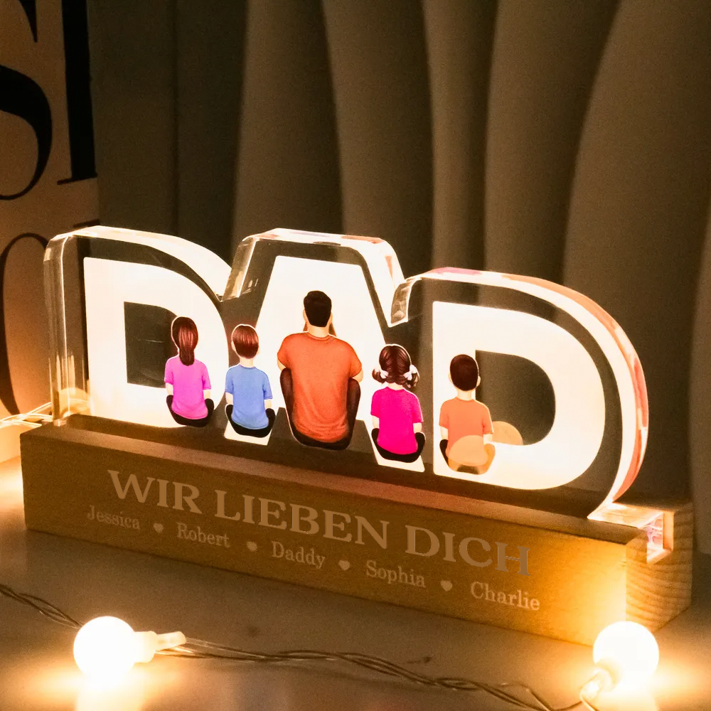 DAD Personalisiertes LED-Nachtlicht Geschenk für Papa