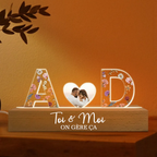 2 Buchstaben Personalisiertes LED-Nachtlicht mit Foto und Spruch