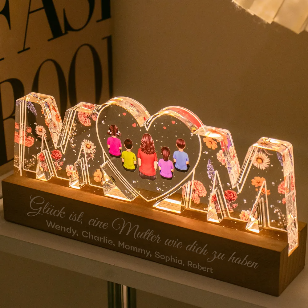 Personalisiertes MOM-Nachtlicht mit 1-8 Personen Geschenke für Mama