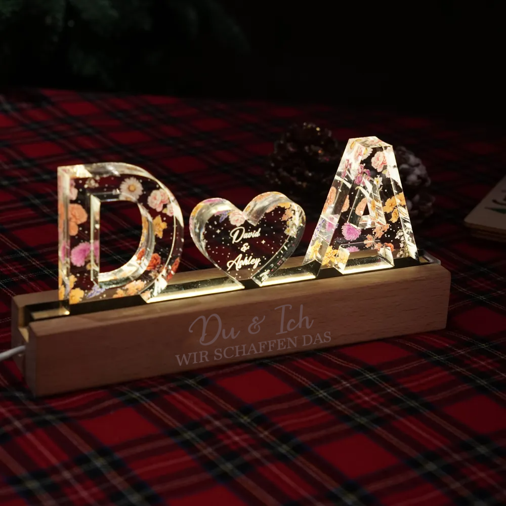 2 Buchstaben Personalisiertes LED-Nachtlicht Geschenk für Liebespaar