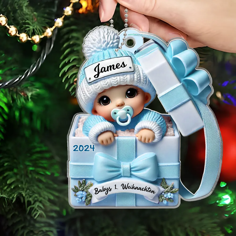 Personalisierte 2D Flach Acryl Ornament - Baby Geschenk