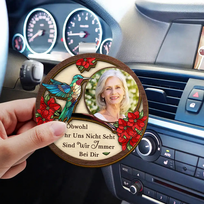 Personalisiertes Sonnenblendenclip mit Foto Trauersgeschenk