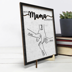 Hand in Hand Personalisierte Holztafel für Papa, Mama, Opa und Oma