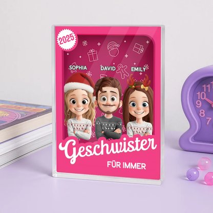 Personalisierter Acryl-Aufsteller mit 2-6 Personen, Katzen oder Hunde, Geschenk für Familie und Freunde