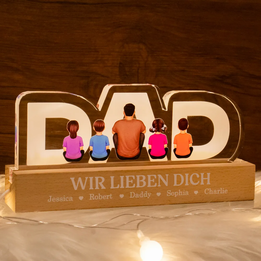 DAD Personalisiertes LED-Nachtlicht Geschenk für Papa