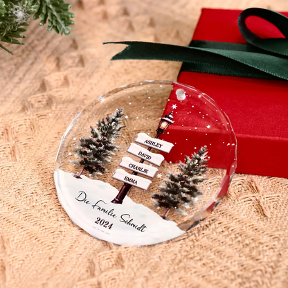 Personalisierter Weihnachtsornament mit Straßenschild-Design