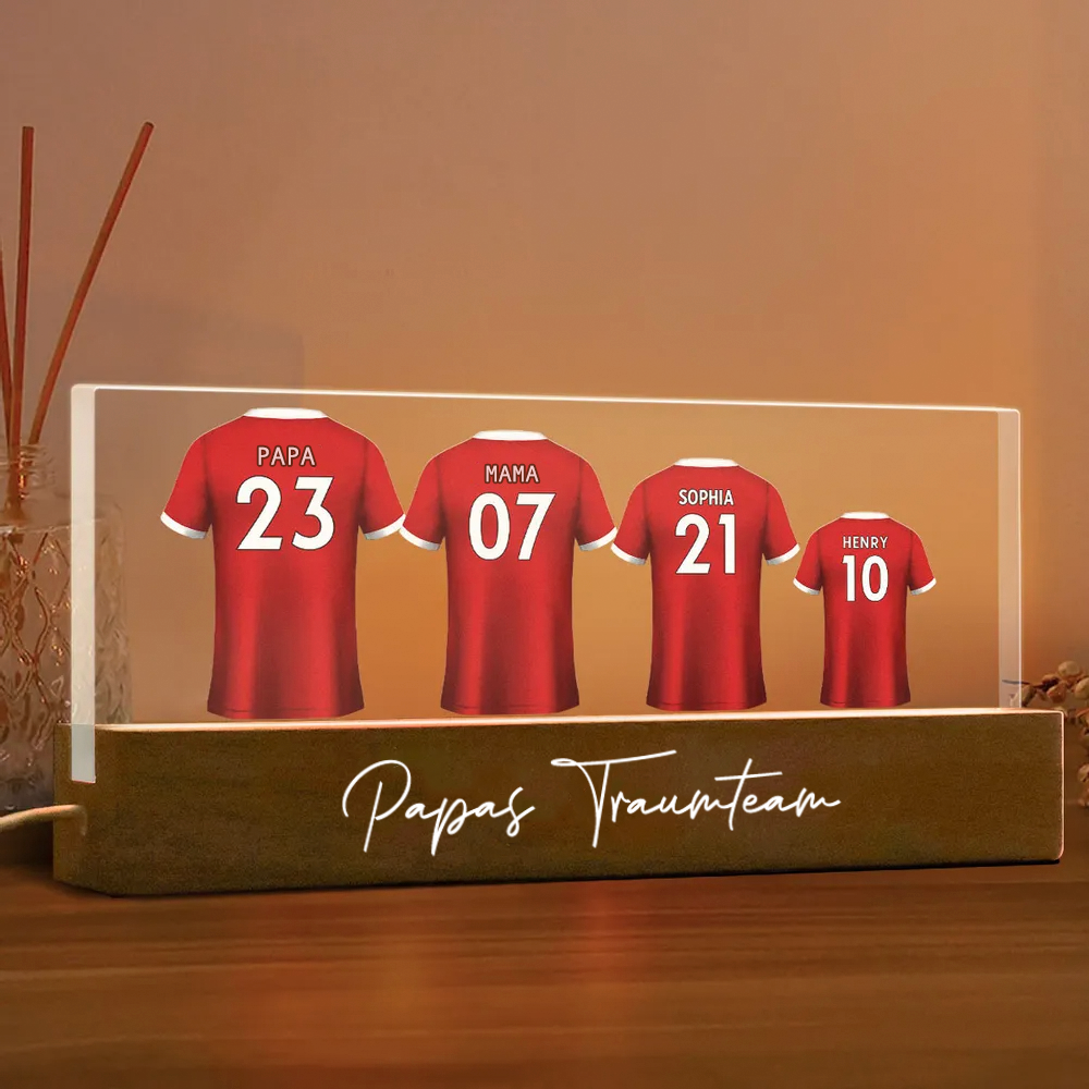 Fußballtrikot-Personalisiertes Nachtlicht für Familie