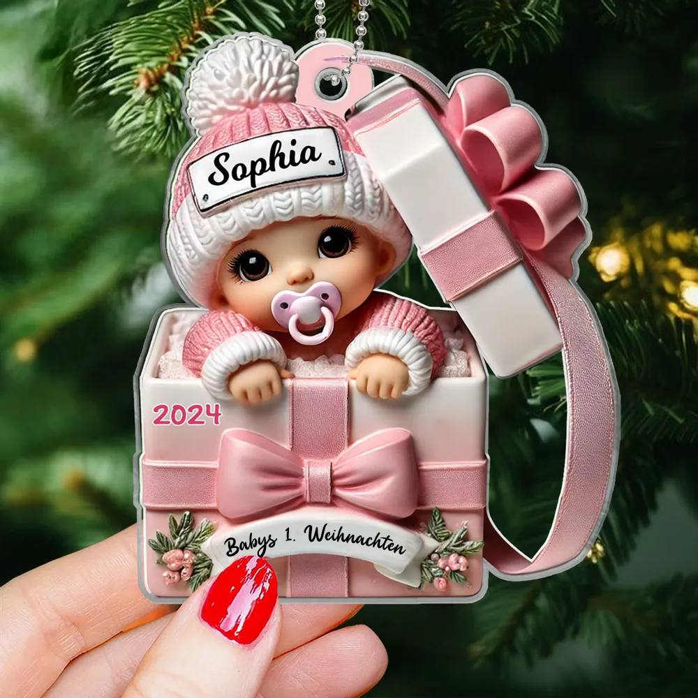 Personalisierte 2D Flach Acryl Ornament - Baby Geschenk