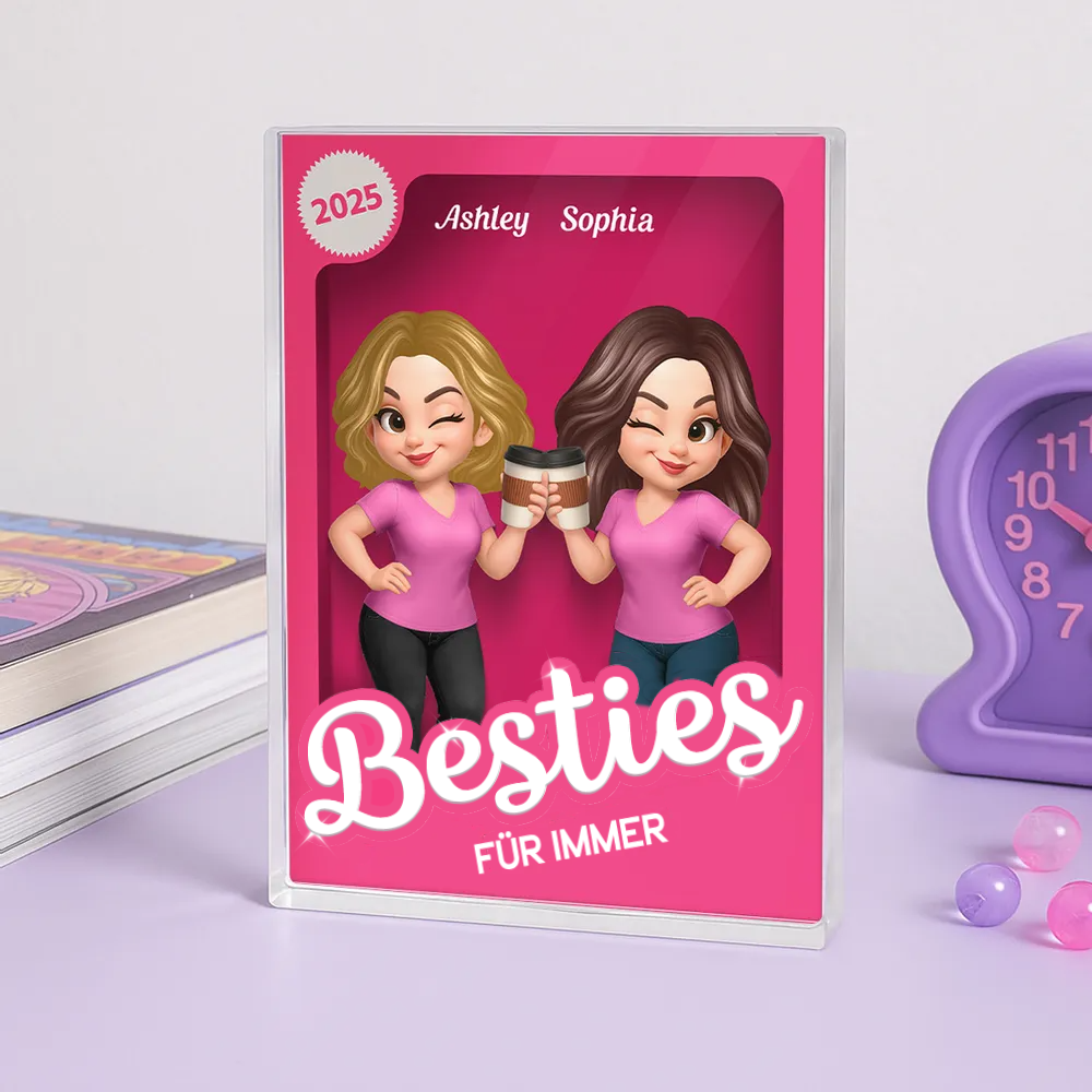 Personalisierter Acrylblock mit 2-6 Frauen Geschenk für Beste Freundin und Schwester