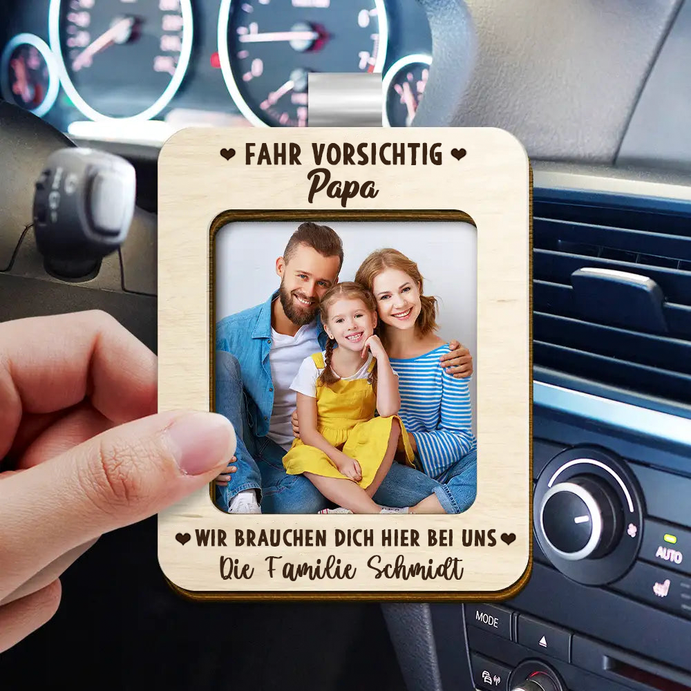 Fahr Vorsichtig Sonnenblendenclip mit Foto für Familie und Liebespaar