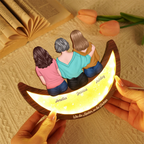 Mutter und Tochter-Personalisierte LED-Holzplakette