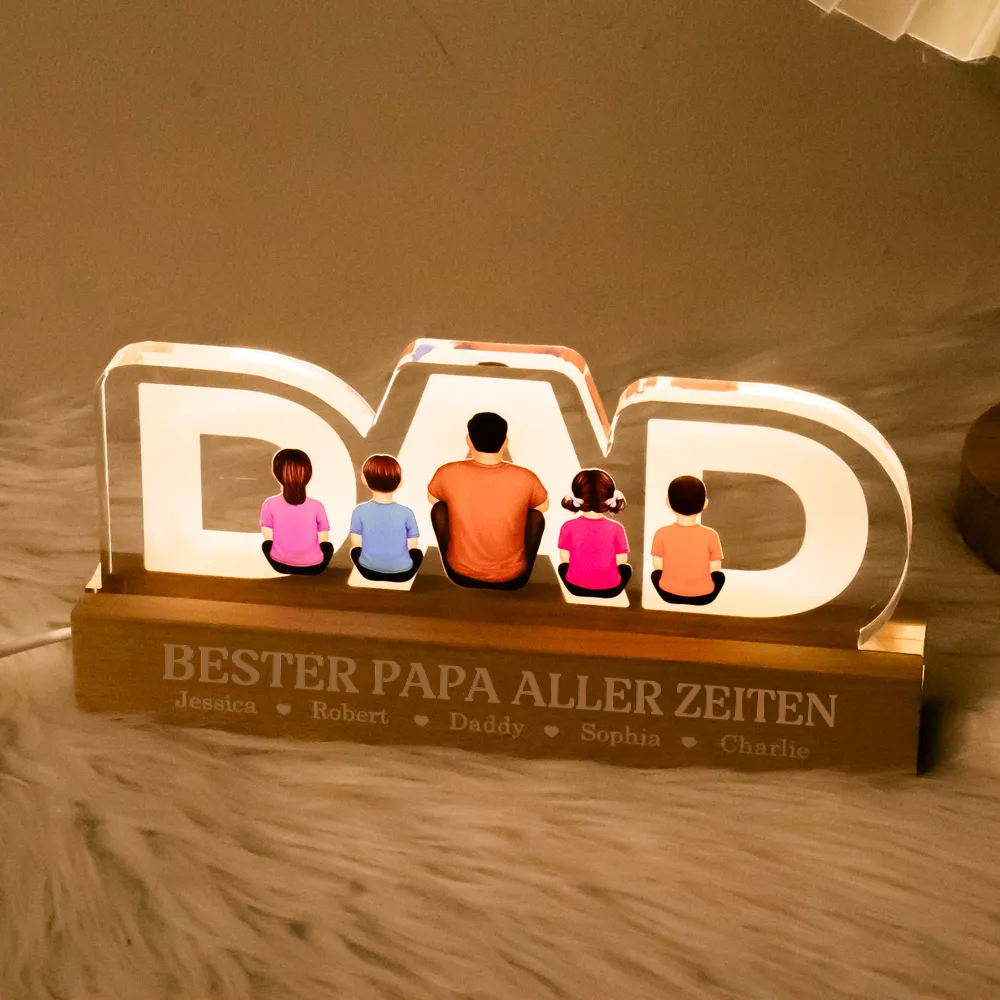 DAD Personalisiertes LED-Nachtlicht Geschenk für Papa