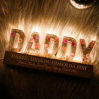 Personalisiertes DADDY-Nachtlicht mit Geburtsblumen, Sprüche und Namen Geschenke für Papa