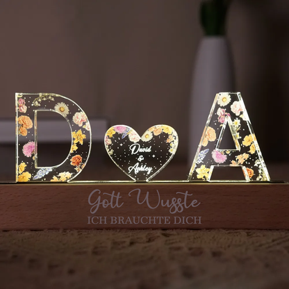 2 Buchstaben Personalisiertes LED-Nachtlicht Geschenk für Liebespaar