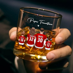 Papas Fußballteam - Whisky-Glas mit 2-5 Personen personalisiert Geschenk für Vater