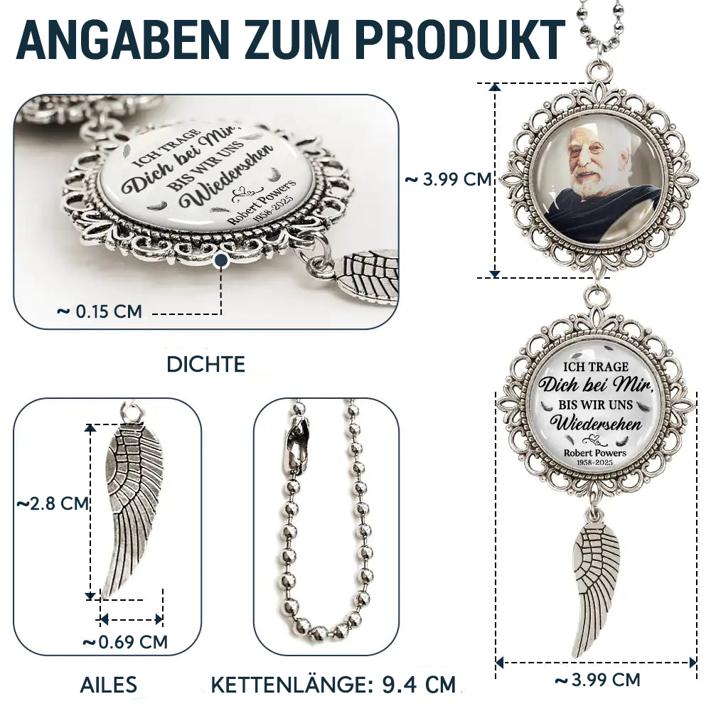 Ich trage dich...Personalisierter Metall-Anhänger Trauergeschenk