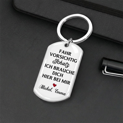 Schlüsselanhänger mit Paar personalisiert Edelstahl-Schlüsselanhänger mit Expoxidharz