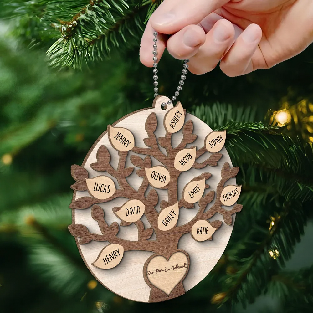 Familienstammbaum Holz-Weihnachtsanhänger Christbaumschmuck