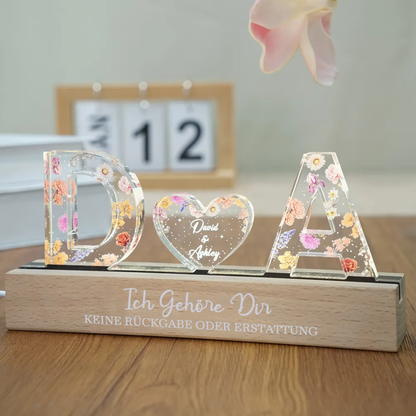 2 Buchstaben Personalisiertes LED-Nachtlicht Geschenk für Liebespaar