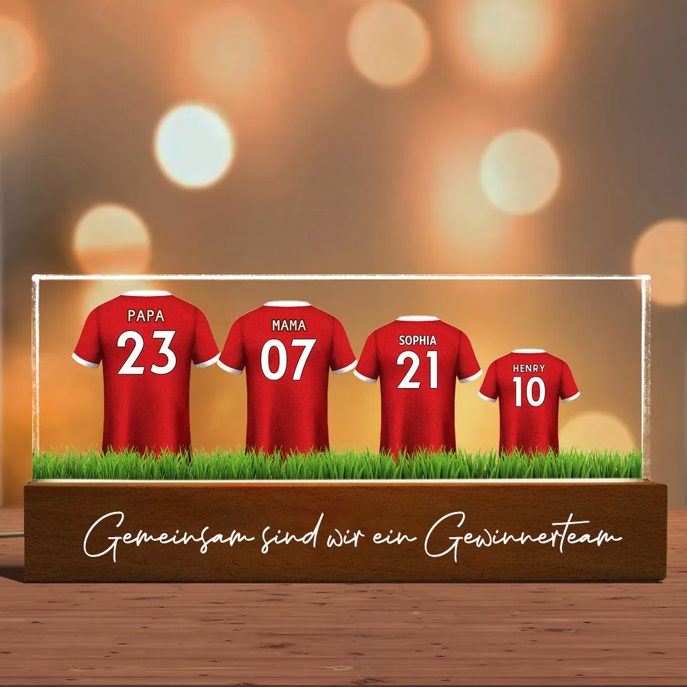 Fußballtrikot-Personalisiertes Nachtlicht für Familie