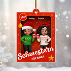 Acrylanhänger mit 2-6 Frauen Christbaumschmuck für beste Freundin und Schwester