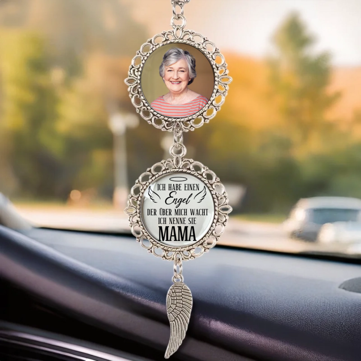 Personalisierter  Metall-Anhänger mit Foto Trauergeschenk