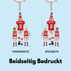 Papas Fußballmannschaft Acryl-Schlüsselanhänger Vater und Kinder